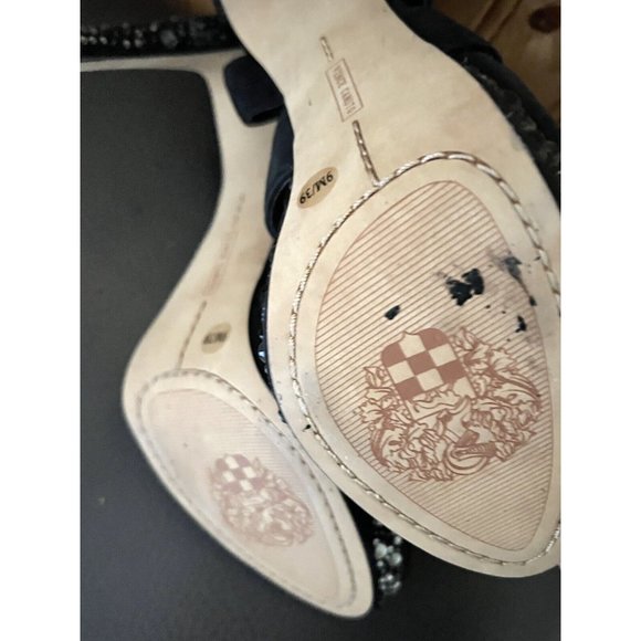 VINCE CAMUTO JOELLA Black Suede Embellished EVENING Sandals 9 - Picture 10 of 10